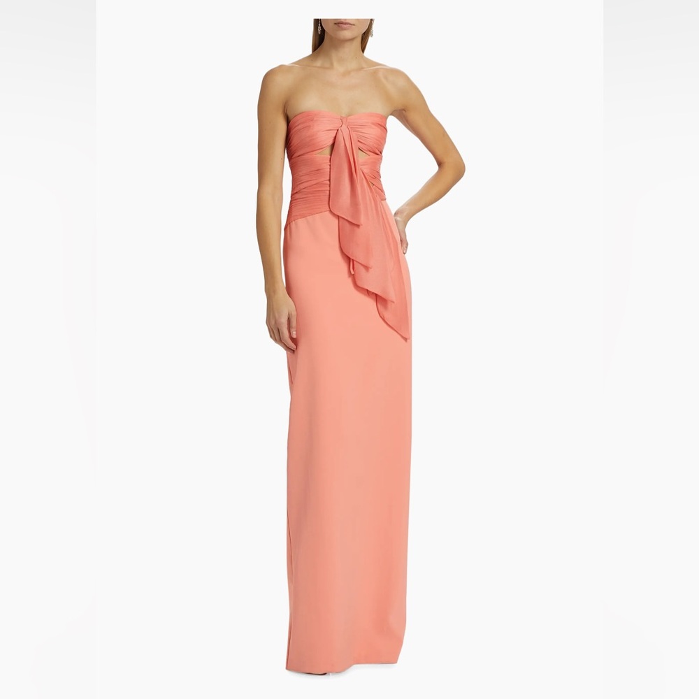 AMUR Diana Cutout Bow Strapless Gown